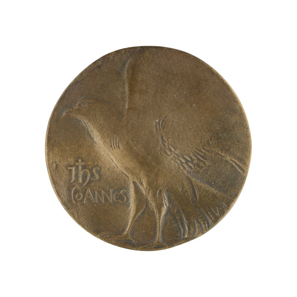 BRONZEN PENNING Marianne Letterie EVANGELIST JOHANNES, Verzenden, Brons, Nederland