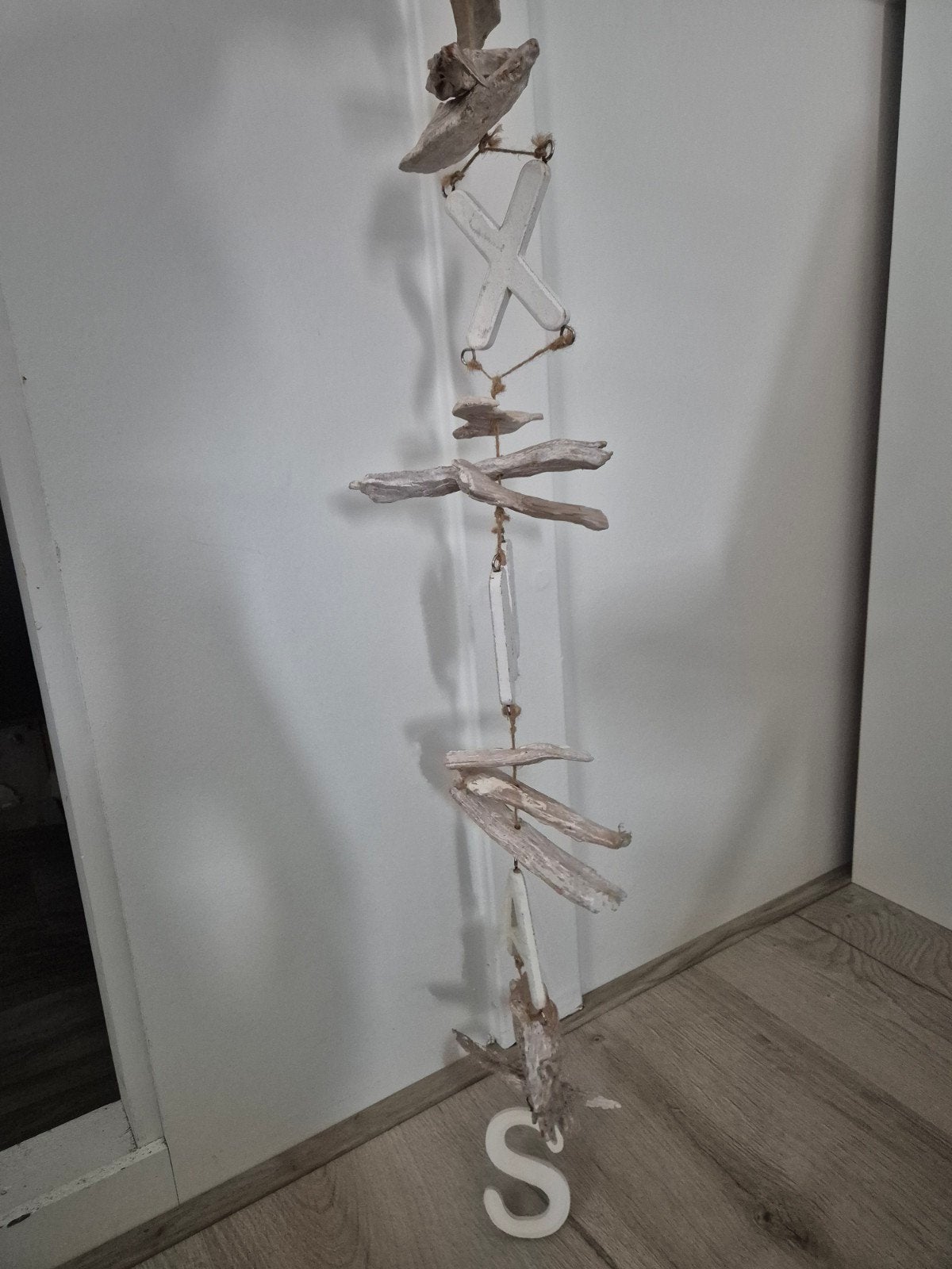 Unieke Drijfhout Decoratie met 'XMAS' Letters, Ophalen, Hout, Wit, Landelijk