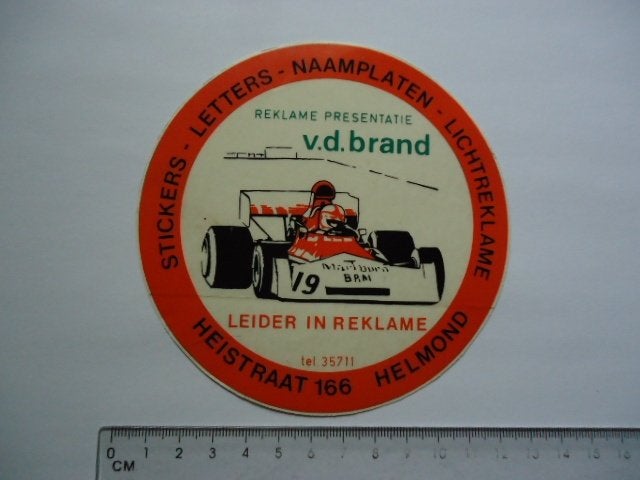 sticker oud Helmond VD BRAND Marlboro vintage heistraat 166, Verzenden, Zo goed als nieuw, Bedrijf of Vereniging