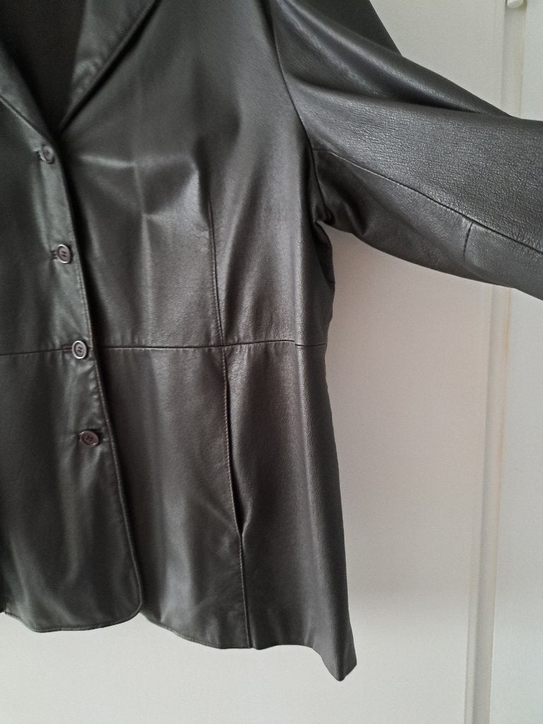 Leren jas GINA MARIOLANO 50, Ophalen of Verzenden, Zo goed als nieuw, Maat 46/48 (XL) of groter, Bruin