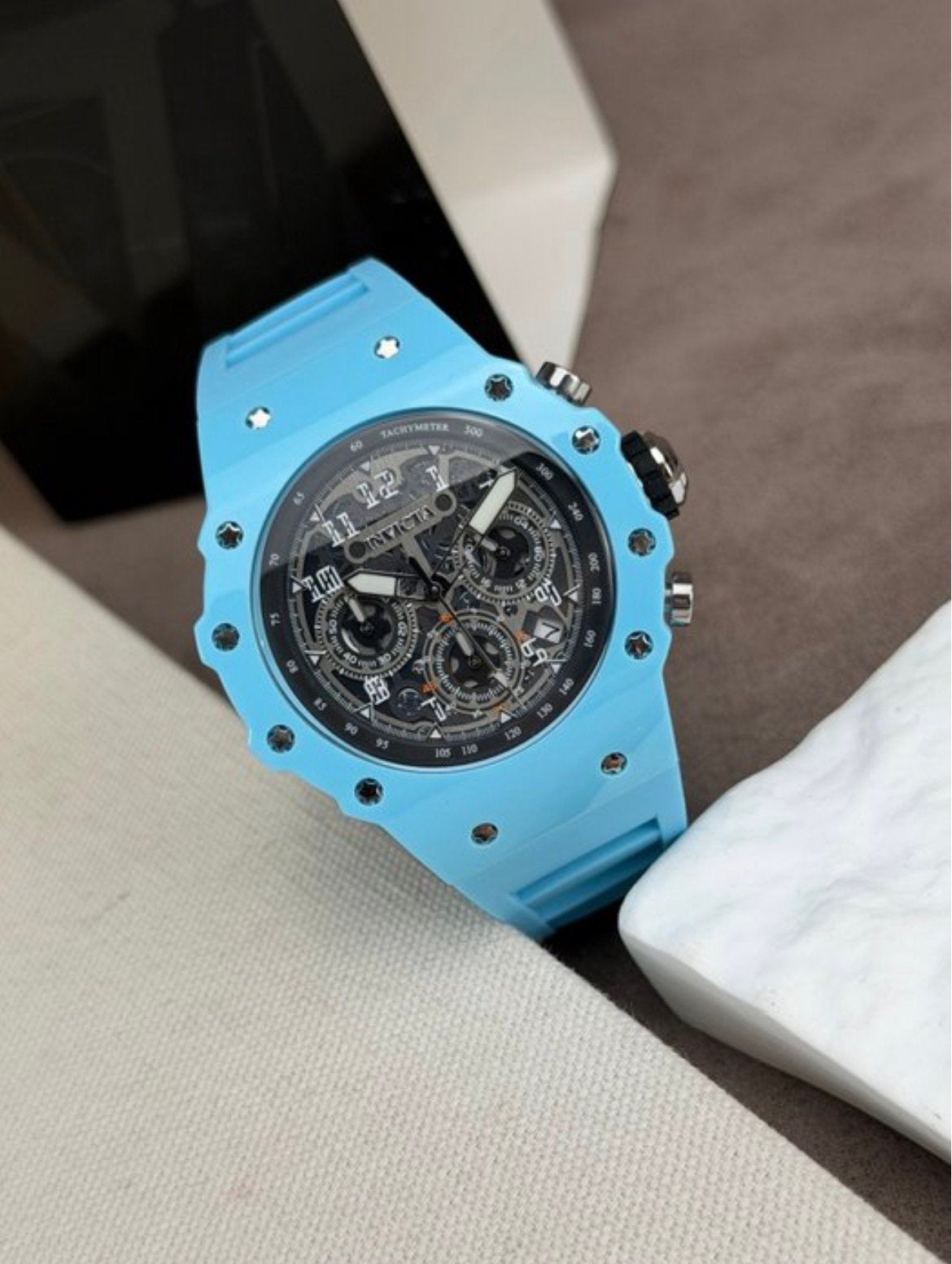 Invicta - Racing Light Blue - Heren - 2020+, Ophalen of Verzenden, Zo goed als nieuw, Blauw, Jongen of Meisje