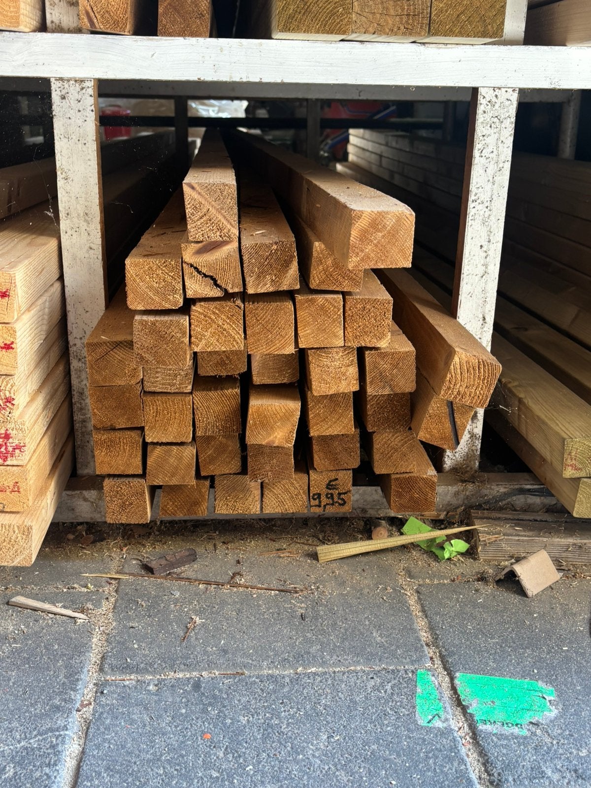 Nieuwe thermowood (45x50mm) 390 cm lang €9,50 incl btw, Ophalen of Verzenden, Nieuw, Balken