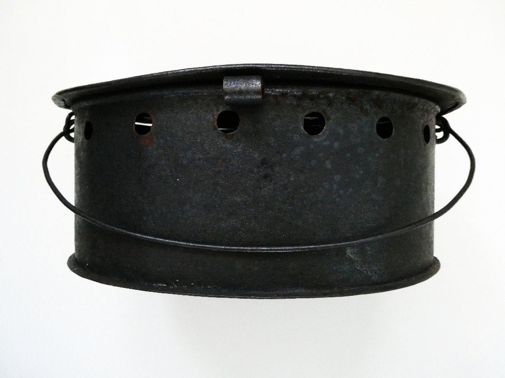 Antieke metalen voetenstoof stoof stoofje, Ophalen of Verzenden