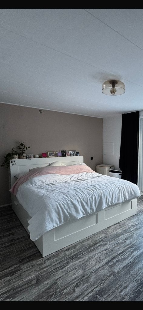 IKEA bed brimnes 180x200 met hoofdbord incl lattenbodem, Huis en Inrichting, Slaapkamer | Bedden, Ophalen, Gebruikt, Wit, Tweepersoons