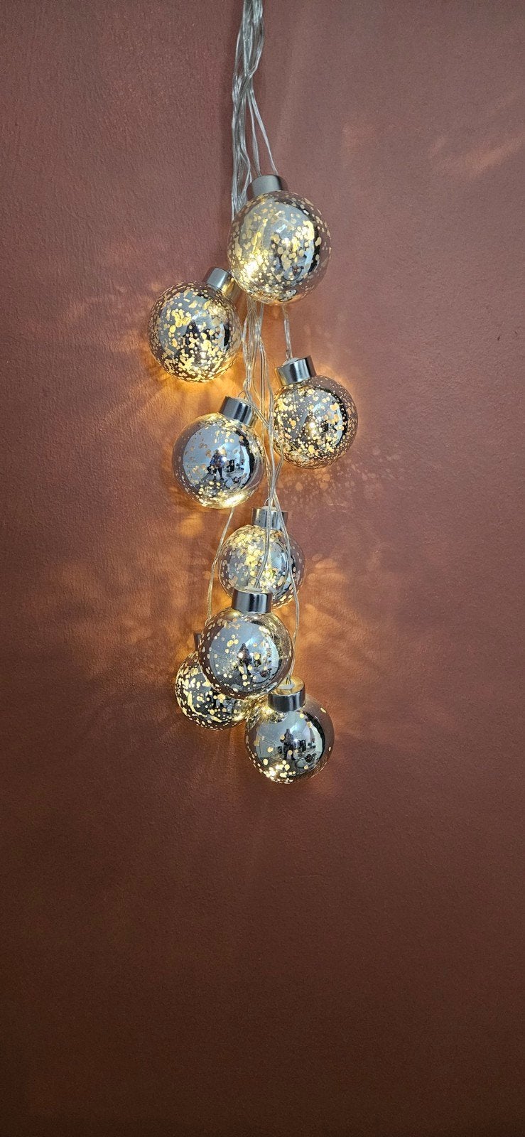 2 x led lichtsnoer met glazen bollen., Diversen, Ophalen, Nieuw