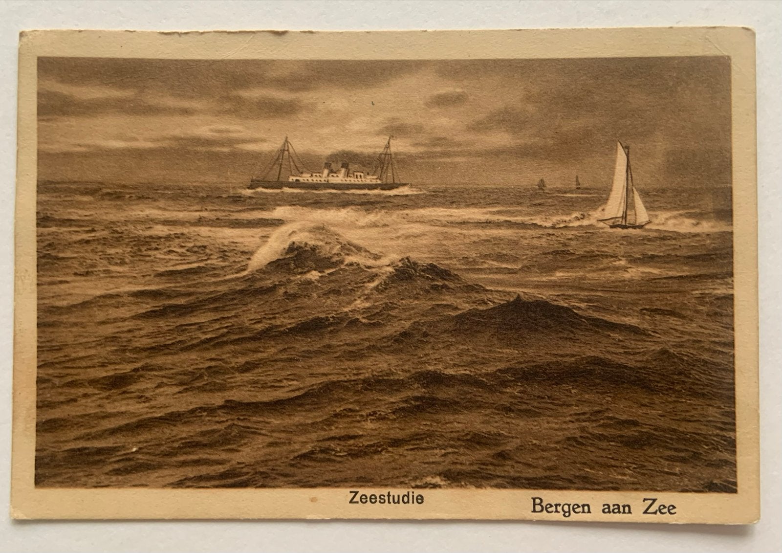 Zeestudie Bergen aan Zee - Gelopen, Verzamelen, Verzenden, Voor 1920, Gelopen, Noord-Holland