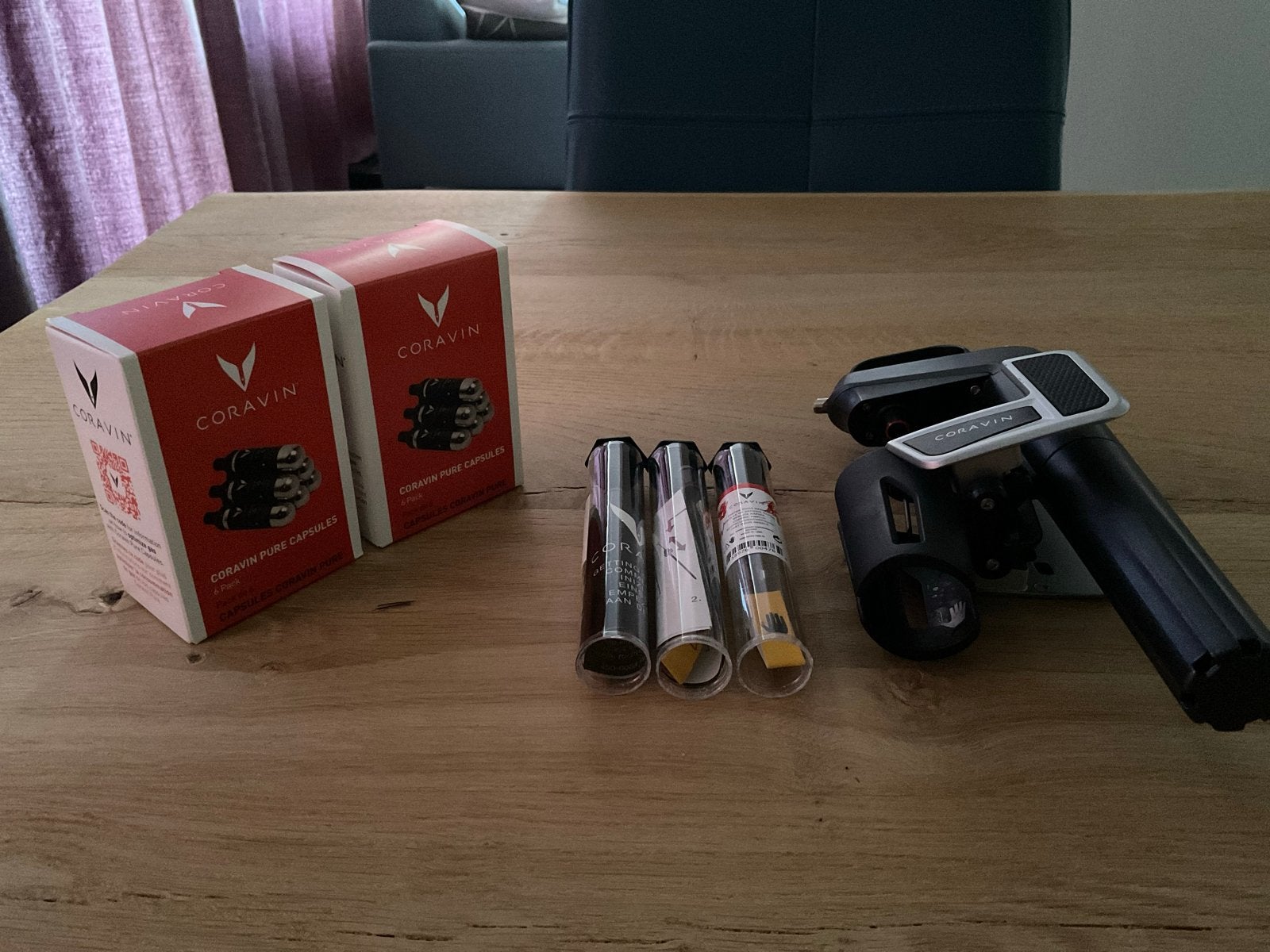 Coravin Wijnconserveringssysteem met Accessoires, Ophalen of Verzenden, Zo goed als nieuw, 25 flessen of meer, Metaal