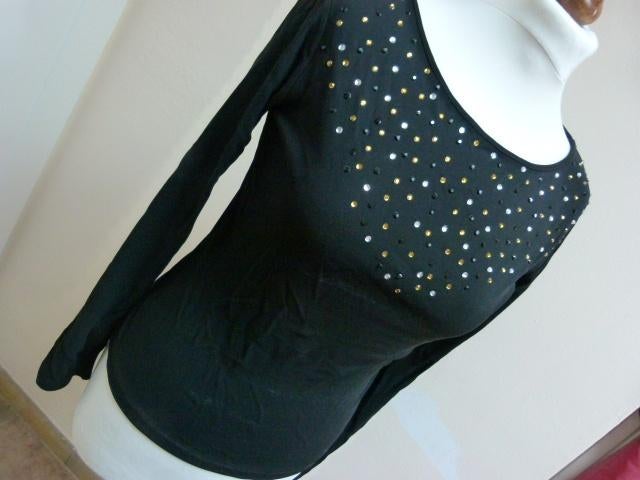 Nicole Cadine zwarte top met glinstersteentjes, maat 2 36 S, Kleding | Dames, Tops, Zwart, Zo goed als nieuw, Lange mouw, Maat 36 (S)