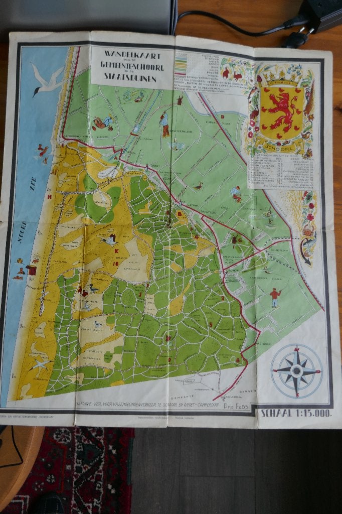 wandelkaart van de gemeente Schoorl en Staatsduinen, Gelezen, Verzenden, Landkaart, 1800 tot 2000