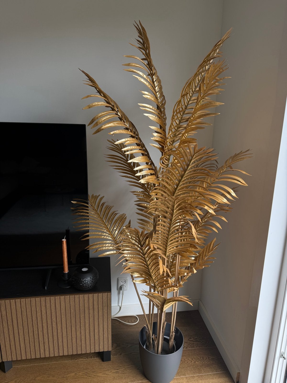 Gouden Palm in Pot - Kunstplant, Ophalen, Binnen, Kunstplant, Zo goed als nieuw