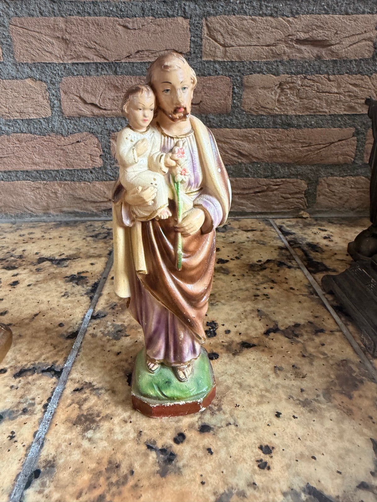 Vintage beeld Jozef met kindje Jezus, Ophalen
