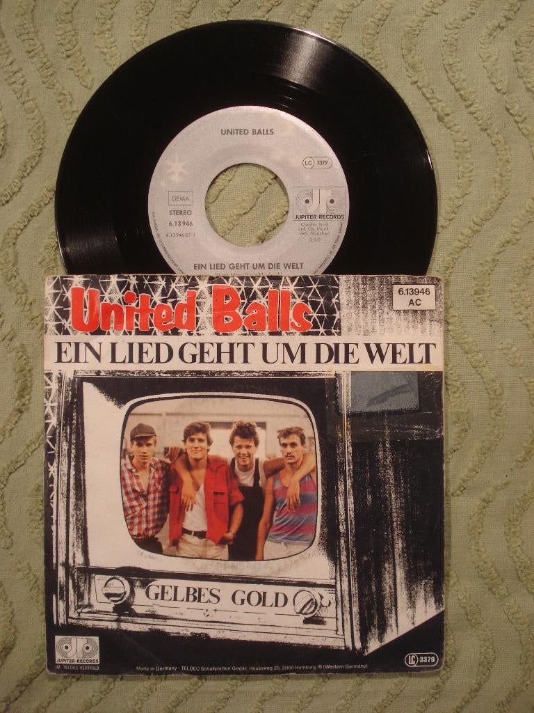 United Balls 7" Vinyl Single: Ein Lied geht um die Welt (D), Ophalen of Verzenden, Gebruikt, Rock en Metal