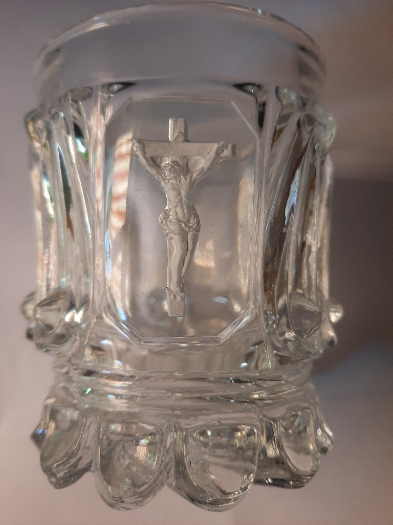antiek religieus la lique glas, Ophalen of Verzenden