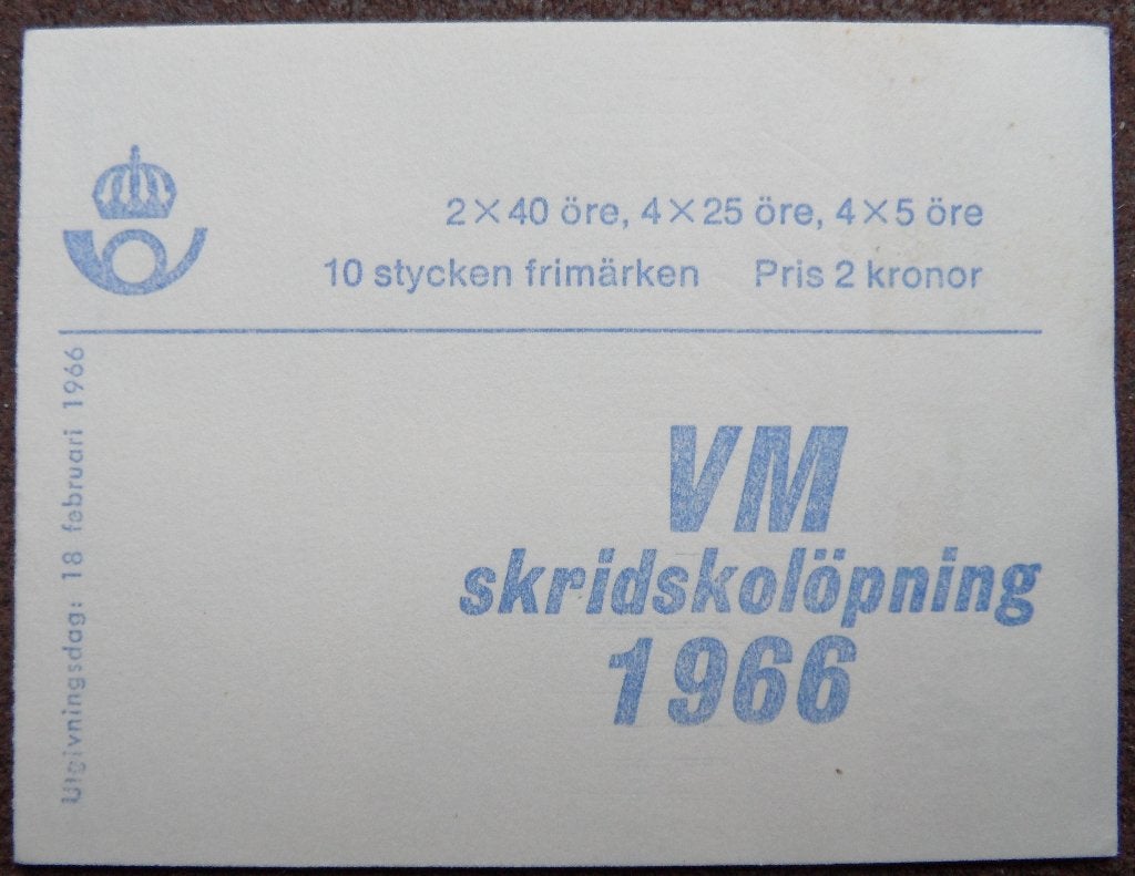 Postzegelboekje Zweden – WK schaatsen 1966, Ophalen of Verzenden, Zweden, Postfris
