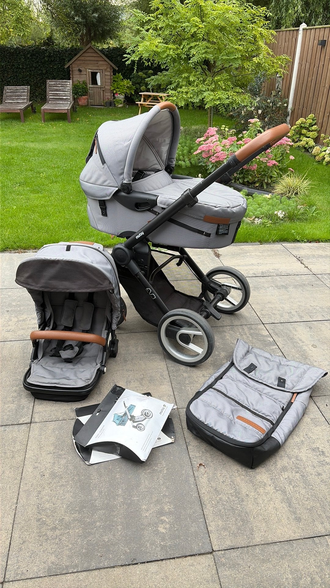 Kinderwagen mutsy evo urban light grey, Ophalen, Zo goed als nieuw, Mutsy