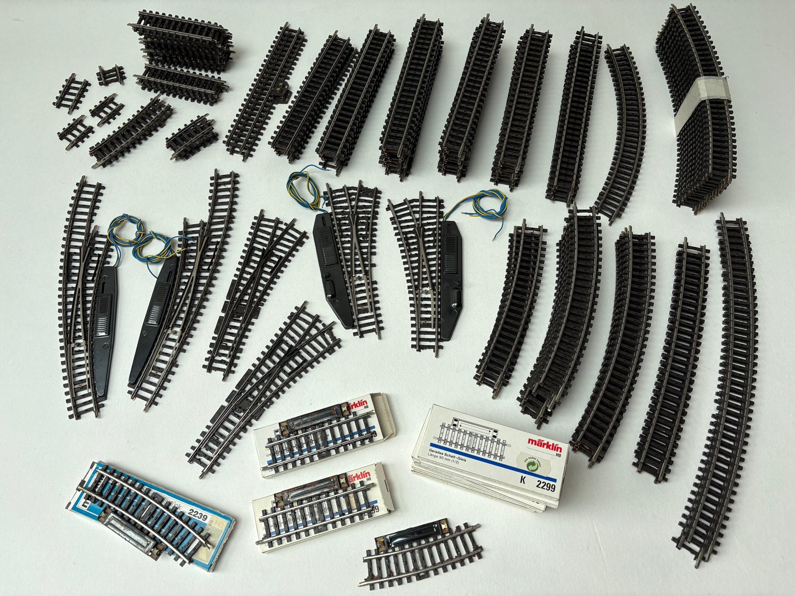 119-delige kavel Marklin H0 K-rails wissels schakelrails, Wisselstroom, Gebruikt, Verzenden, Rails