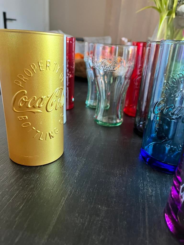Coca cola , star wars en blue band glazen, Ophalen, Gebruikt, Frisdrankglas