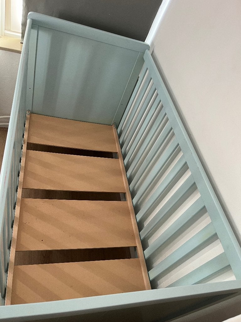 Babybed, Kinderen en Baby's, Ophalen, Zo goed als nieuw, Minder dan 140 cm, Minder dan 70 cm