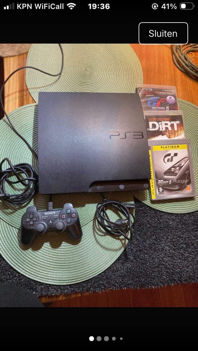 PlayStation 3 met 3 spellen: Gran Turismo 5, Dirt, GT5 Prolo, Gebruikt, 1 speler, Racen en Vliegen, Ophalen of Verzenden