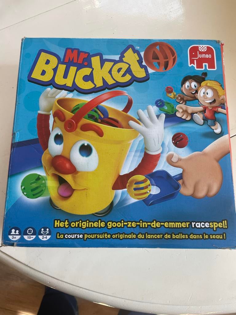 Mr. Bucket gooi-ze-in-de-emmer racespel, Drie of vier spelers, Ophalen of Verzenden, Gebruikt