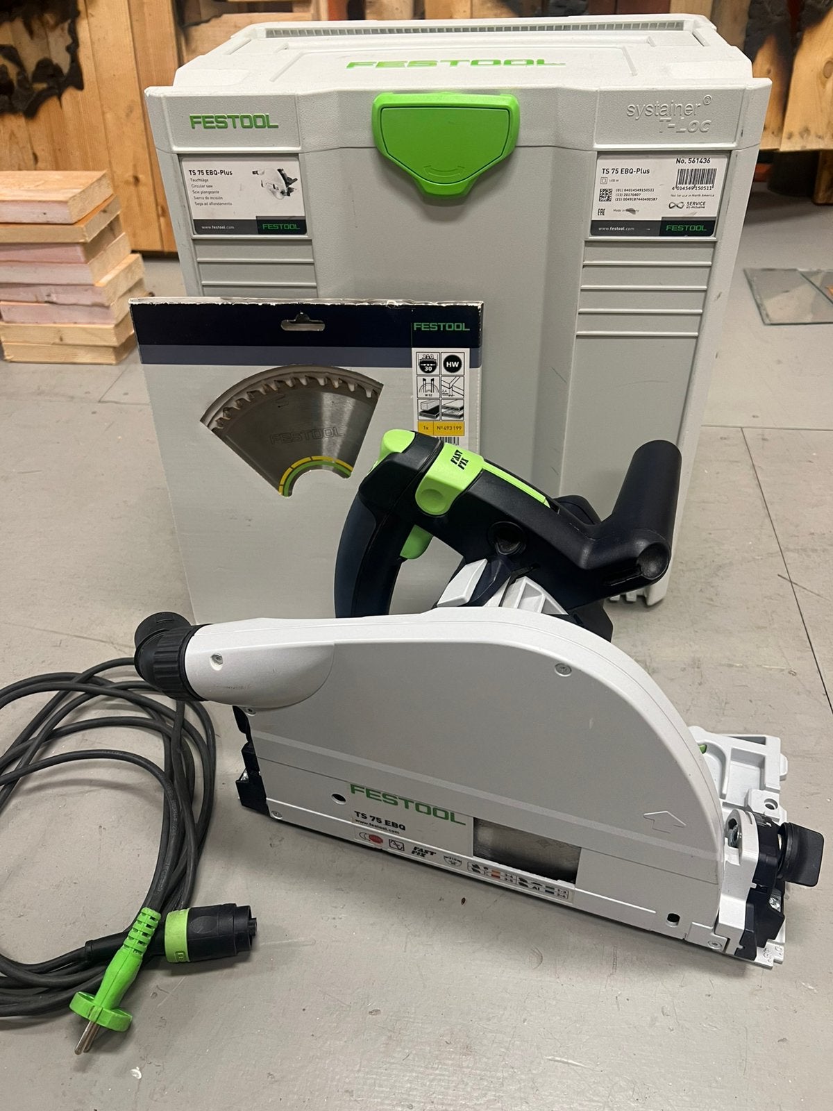 Festool invalzaag TS 75, enkele keren gebruikt, Invalzaag, 70 mm of meer, Ophalen of Verzenden, Zo goed als nieuw