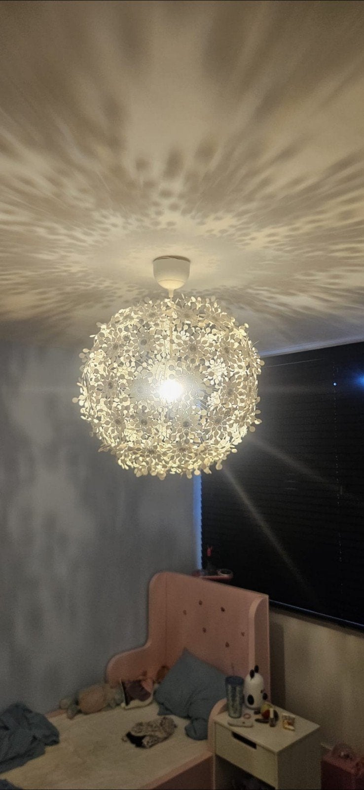 IKEA - Witte bloemen hanglamp, Ophalen, Zo goed als nieuw, Kunststof