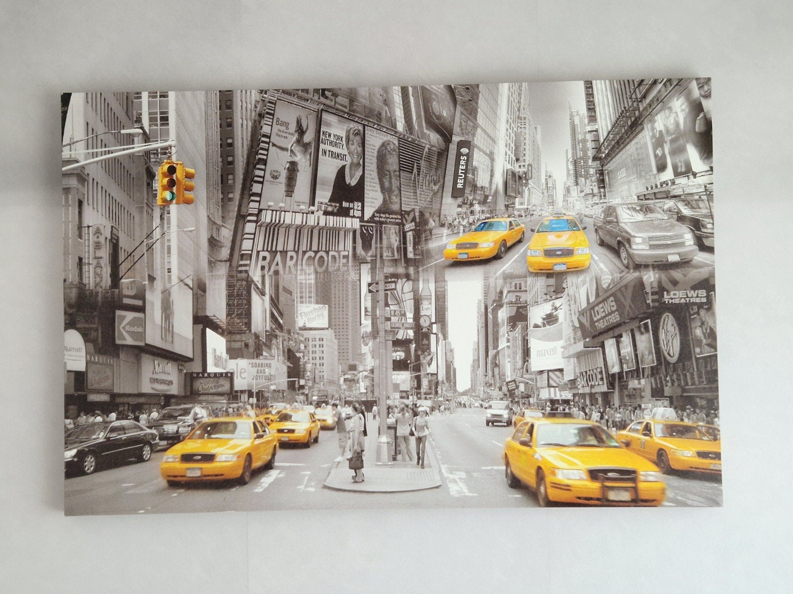New York City Canvas - Times Square met gele taxi's, Huis en Inrichting, Ophalen, 50 – 75, 75 tot 100 cm, Print