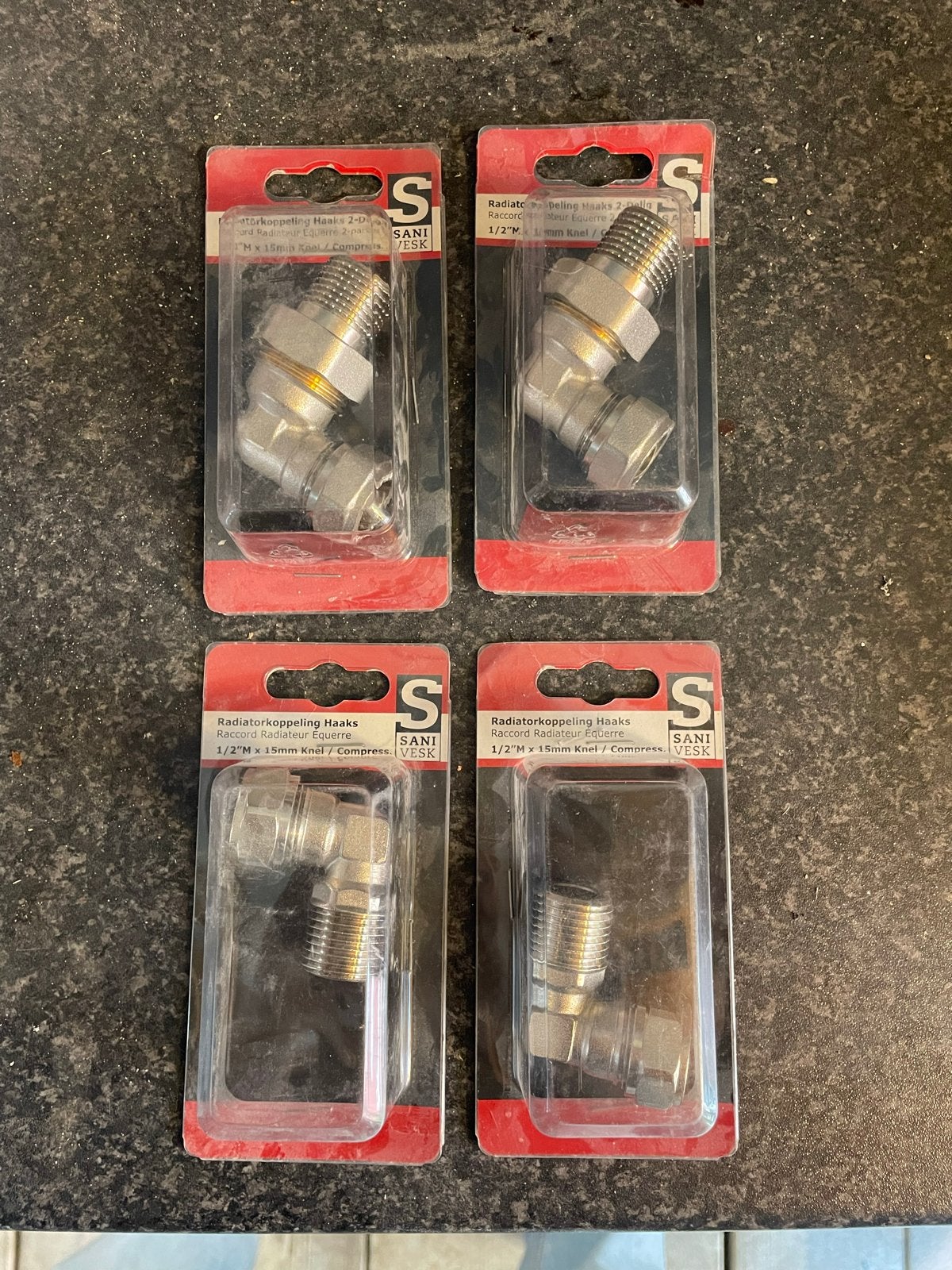 Radiatorkoppelingen haaks en haaks 2-delig knel / compress, Ophalen of Verzenden, Nieuw, Overige typen