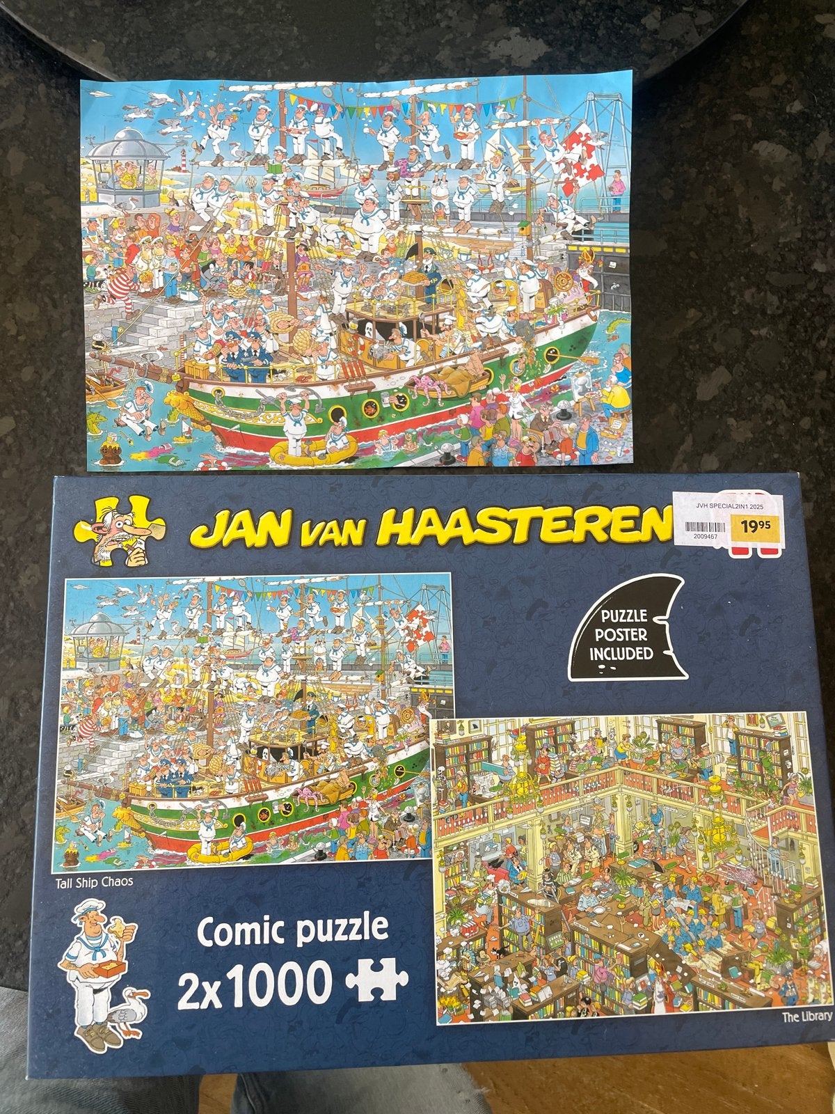 Jan van Haasteren Comic Puzzel 2x1000 stukjes, Ophalen, 500 t/m 1500 stukjes, Zo goed als nieuw, Legpuzzel