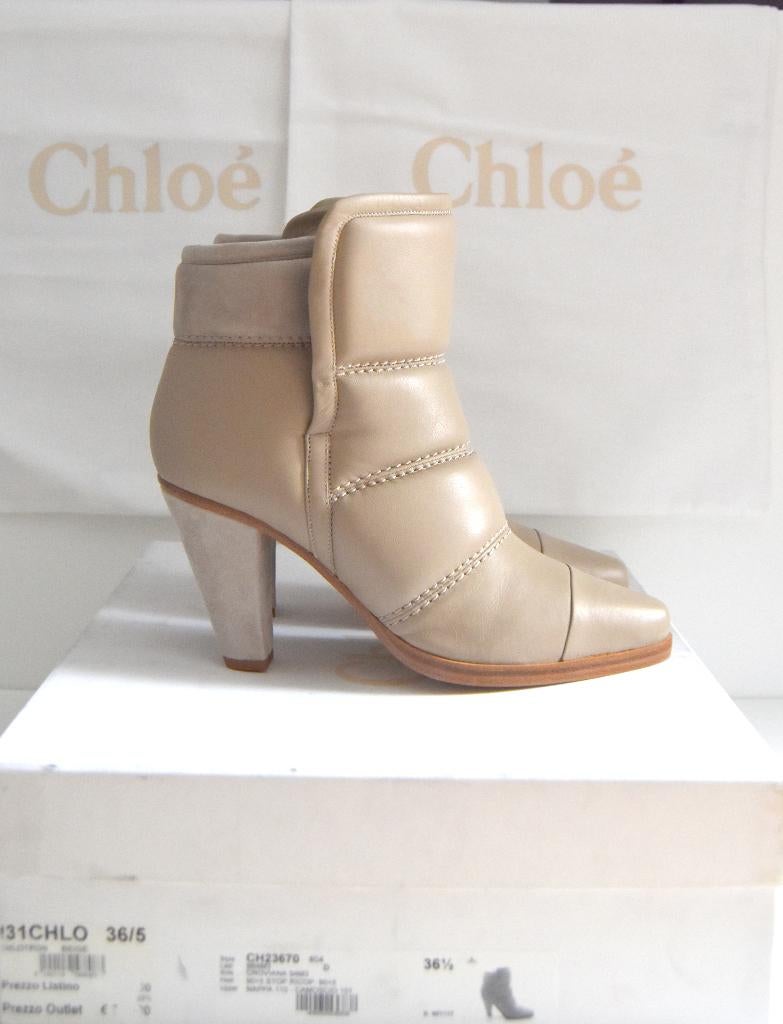 Nieuwe Chloé nappa leren laarzen, beige, Mt. 36,5, Verzenden, Beige, Nieuw, Chloé