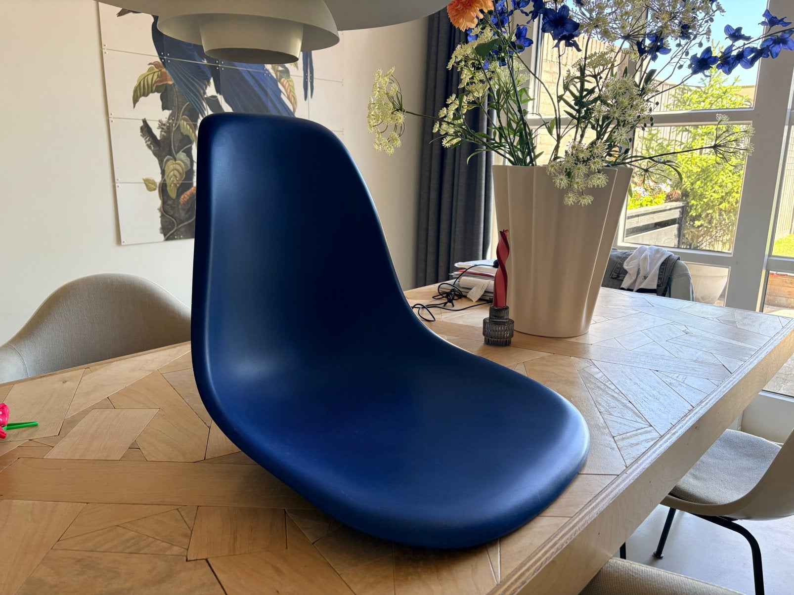 Vitra eames losse zitting blauw, Ophalen of Verzenden, Zo goed als nieuw, Blauw, Eén