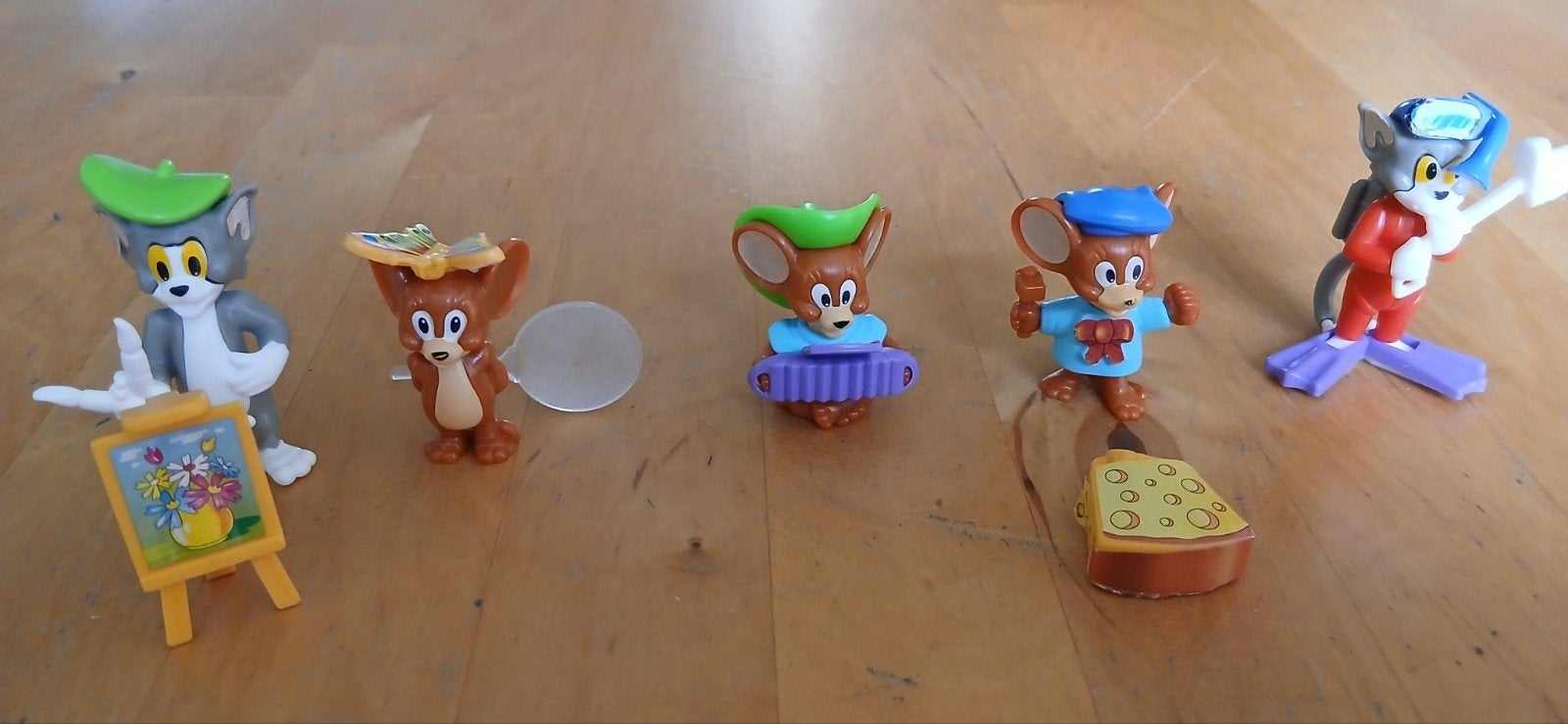 Tom & Jerry figuren - 5 stuks, Ophalen of Verzenden, Gebruikt, Hardplasticfiguren