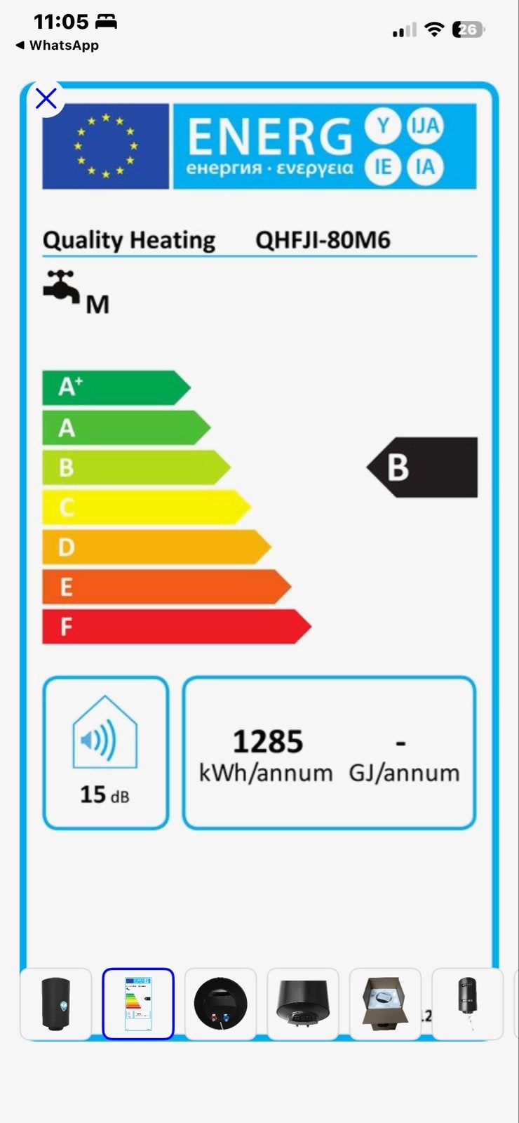 Elektrische boiler - 80 liter -Energieklasse B, Ophalen, 20 tot 100 liter, Nieuw, Boiler