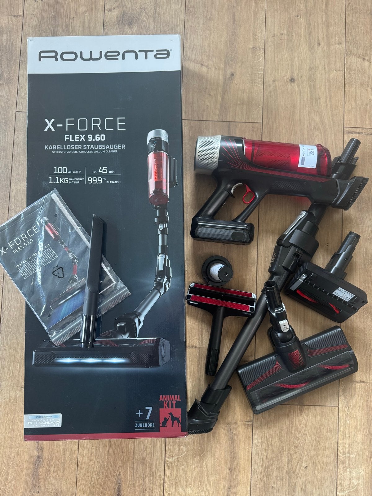 Rowenta X-Force Flex 9.60 Steelstofzuiger (RH2078WO), Rowenta, Verzenden, Draadloos, Zo goed als nieuw