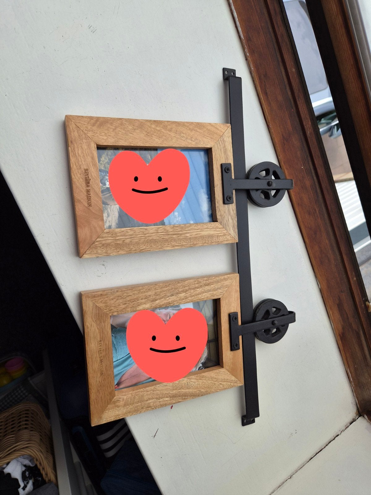 Riviera Maison fotolijstjes met katrol, Huis en Inrichting, Woonaccessoires | Lijsten, Bruin, Ophalen of Verzenden, Zo goed als nieuw
