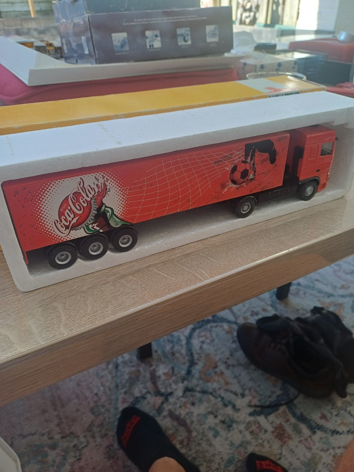 Lion Toys Coca Cola Truck - DAF 95XF met trailer, Overige merken, Gebruikt, 1:32 tot 1:50, Ophalen of Verzenden