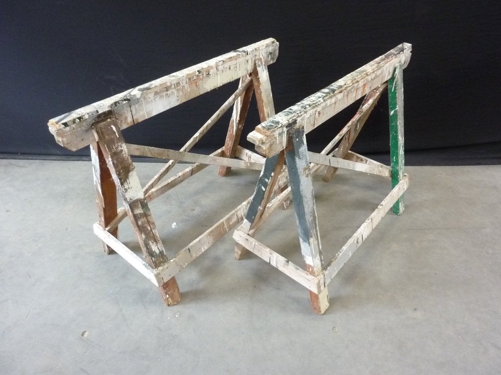 2 stuks solide houten schraag / bok /schragen 84cm hoog, Ophalen, Gebruikt, Handelsonderneming Hendriksen, Overige typen