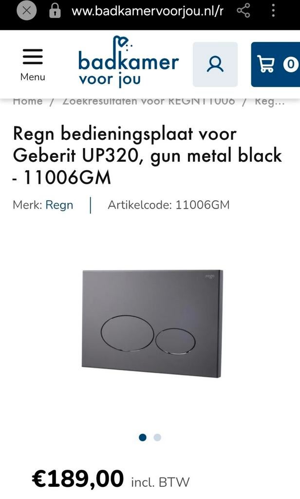 Drukknop Geberit nieuw merk Regn, Doe-het-zelf en Verbouw, Sanitair, Ophalen of Verzenden