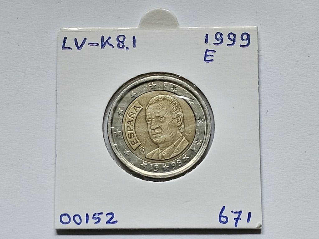 2-euromunt Spanje (E) 1999 Koers LV-K8.1, Ophalen of Verzenden, Spanje, 2 euro, Losse munt