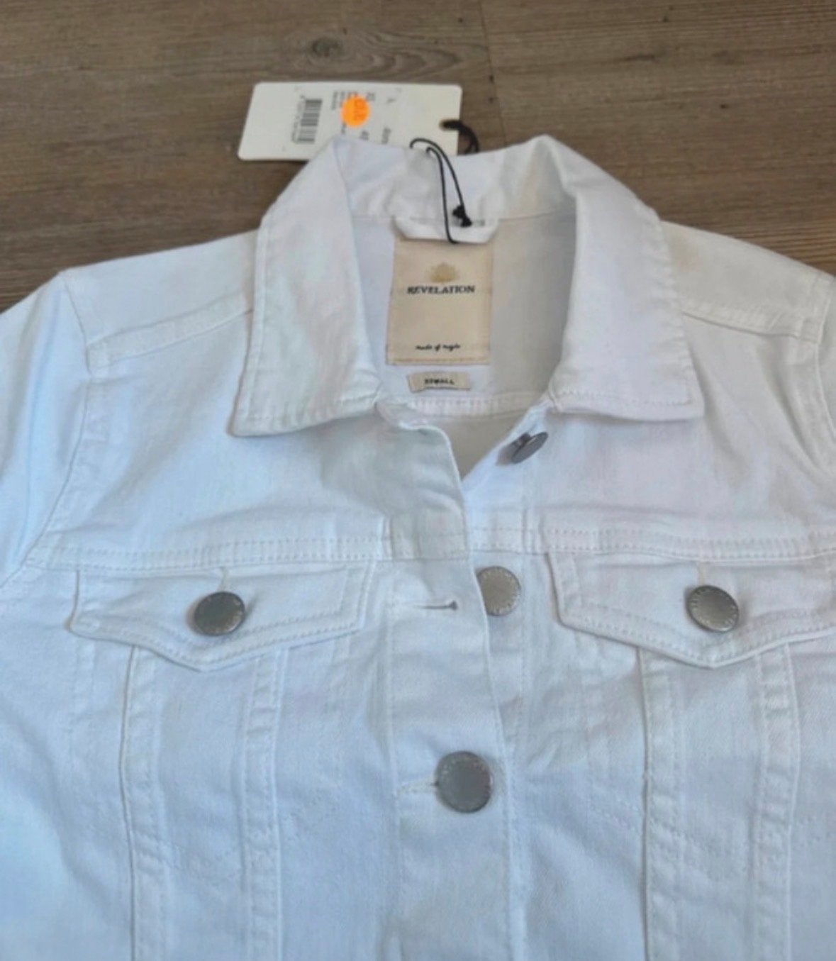 Wit spijkerjasje van Revelation, Ophalen of Verzenden, Zo goed als nieuw, Maat 34 (XS) of kleiner, Wit