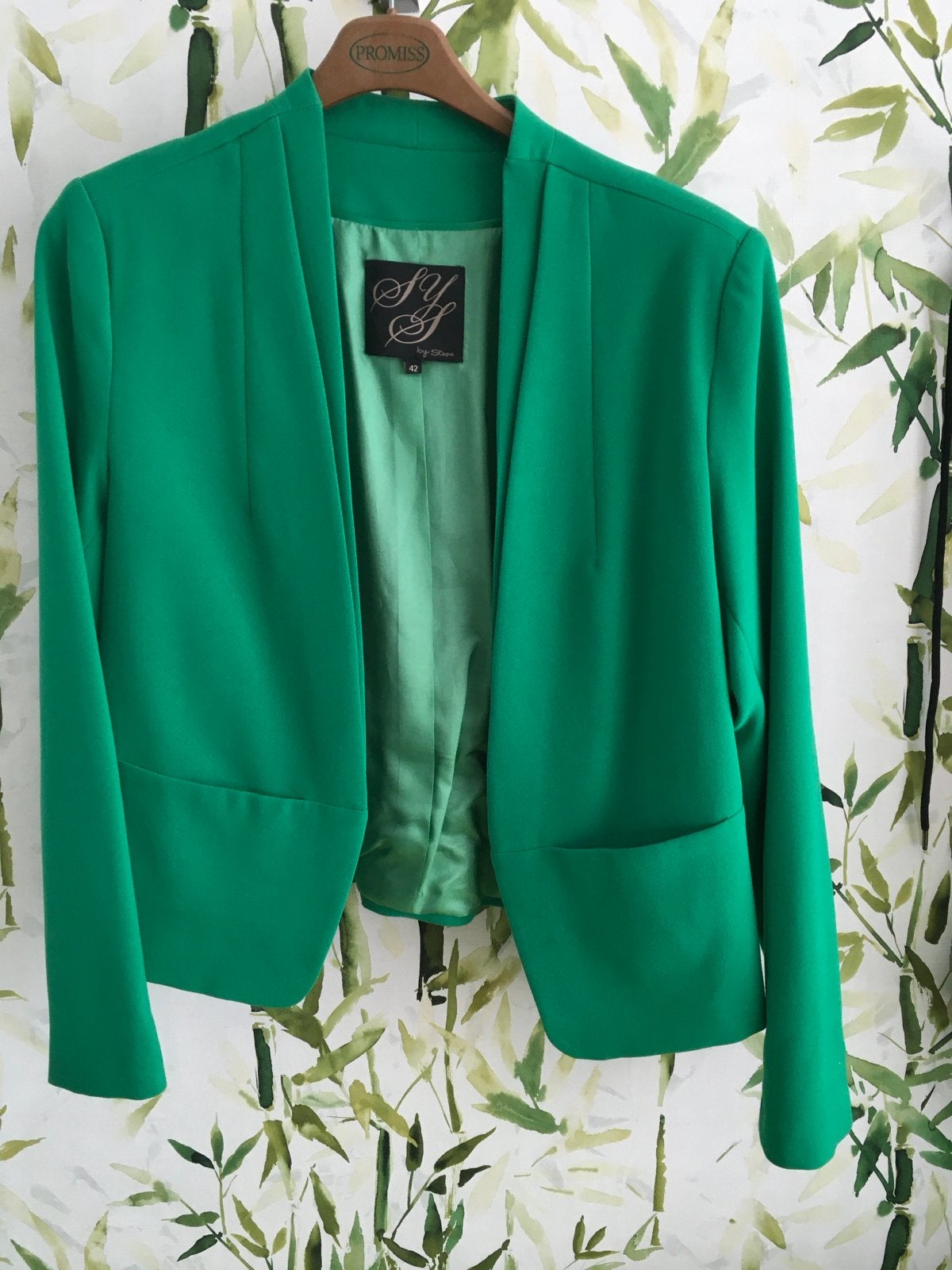 Groen colbert van SY by Steps, maat 42, Maat 42/44 (L), Ophalen of Verzenden, Zo goed als nieuw, Jasje