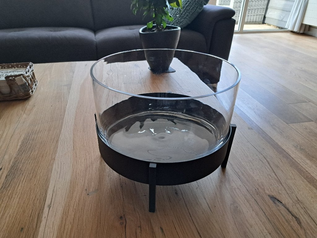 Nieuw windlicht- RVS Zwart, Huis en Inrichting, Woonaccessoires | Kandelaars en Kaarsen, Nieuw, Windlicht, Zwart, Overige merken