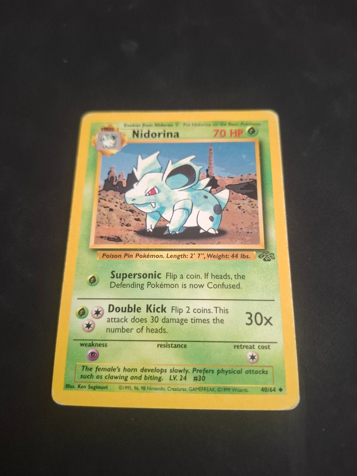 Pokémon Kaart Nidorina 40/64 Jungle Set - Gebruikt, Ophalen of Verzenden, Gebruikt, Losse kaart