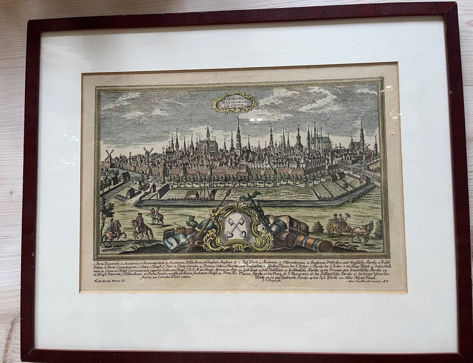 Kopergravure stad Leiden, Antiek en Kunst, Kunst | Etsen en Gravures, Ophalen of Verzenden