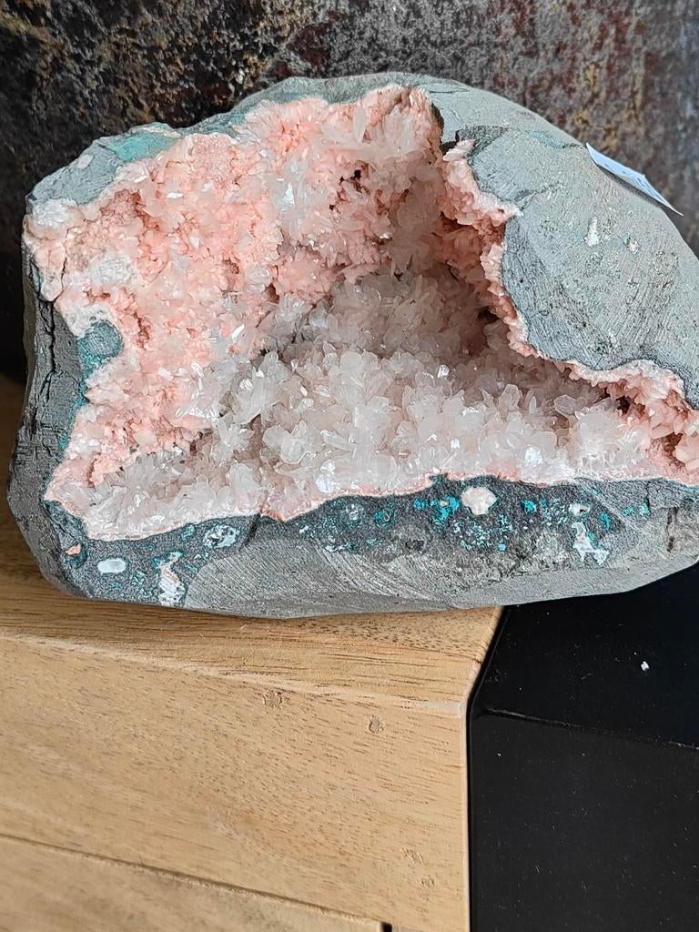Xl roze heulandiet geode, Ophalen of Verzenden