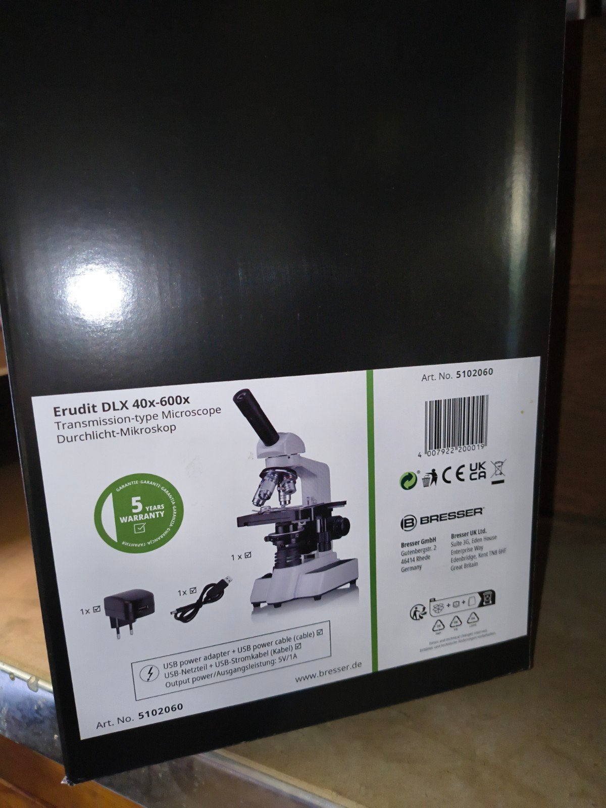 Gloednieuwe Microscoop Bresser Erudit 40x-600x, Audio, Tv en Foto, Optische apparatuur | Microscopen, Ophalen, Nieuw, 400x tot 1000x