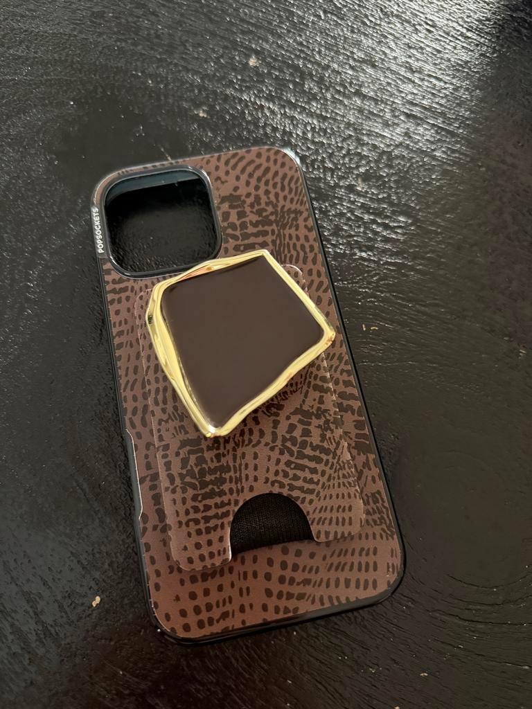 Popsocket iphone 16 pro max case plus wallet en popgrip, Ophalen of Verzenden, Zo goed als nieuw