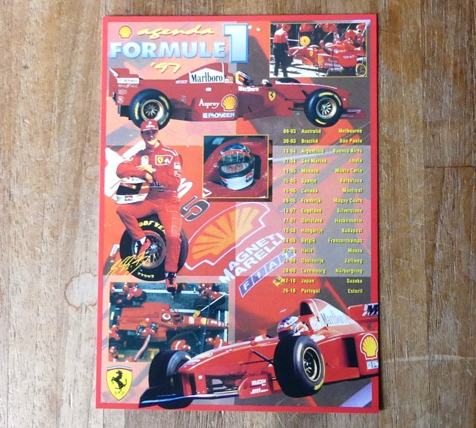 Formule 1 1997 kaart Boomerang ansichtkaart reclamekaart, Ophalen of Verzenden, 1980 tot heden, Ongelopen, Sport en Spel