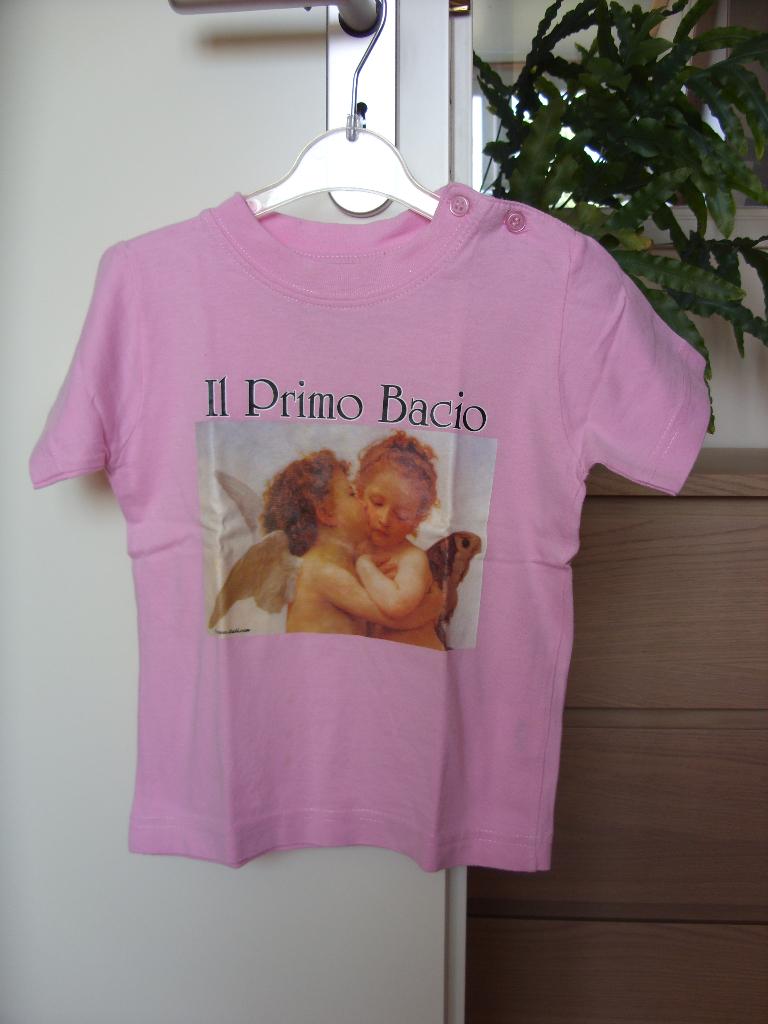 maat 98 / 104  Roze t-shirt met engeltjes, Ophalen of Verzenden, Zo goed als nieuw, Meisje, Shirt of Longsleeve