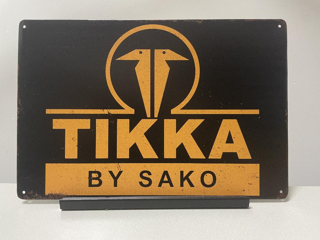 TIKKA by SAKO metalen reclamebord (Old Look), Www.pand50.nl, Reclamebord, Nieuw, Ophalen of Verzenden